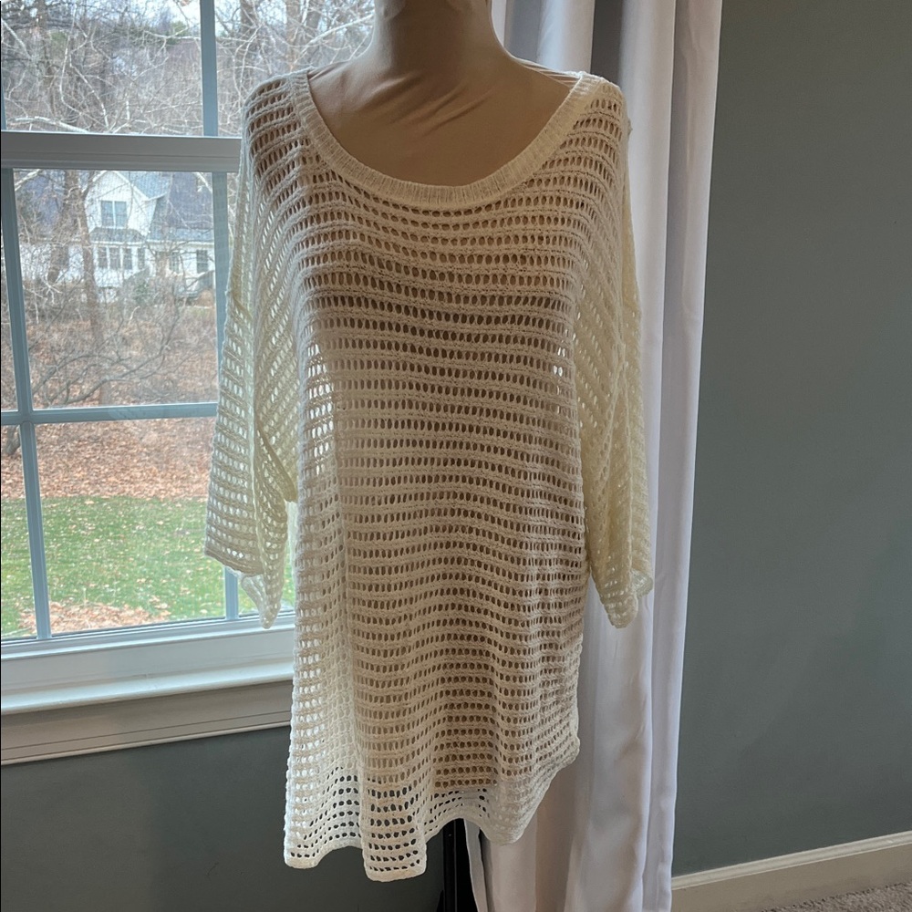 Easel Cream Open-Knit Women's Sweater